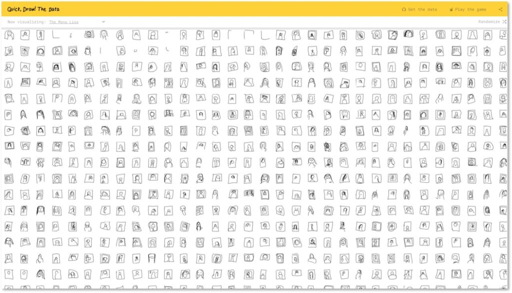蒙娜麗莎(the mona lisa) 模型訓練資料集 (https://quickdraw.withgoogle.com/data/The_Mona_Lisa)